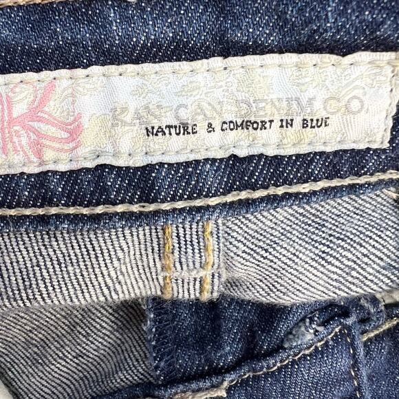 VTG KanCan Jeans Women's 5 Dark Blue Embroidered Hip Flare Preppy Normcore Rare - Picture 7 of 14